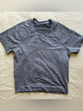 Lululemon Grey Swiftly Tech Cropped Short-Sleeve Shirt